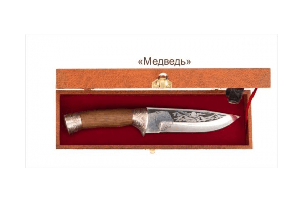 Нож с металлической гардой в коробке - NaVolyni.com
