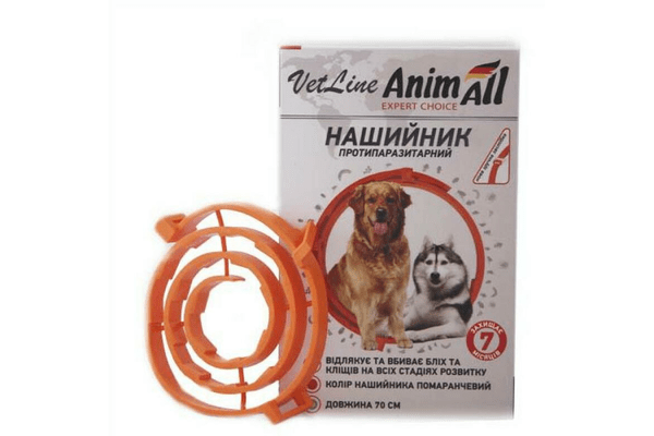 Ошейник противопаразитный AnimАll VetLine для собак, оранжевый, 70 см - NaVolyni.com