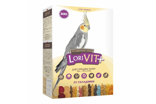 ЛоріВіт+" вітамінізованний корм для середніх папуг, 800г - NaVolyni.com