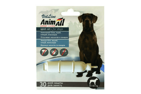 Капли AnimAll VetLine Spot-On от блох и клещей для собак весом 40-60 кг - NaVolyni.com