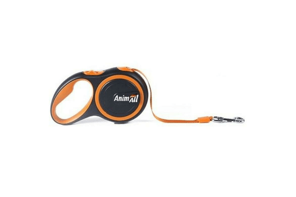 Поводок-рулетка AnimAll для собак весом до 50 кг, 5 м, оранжевый - NaVolyni.com
