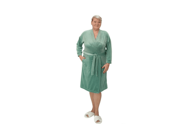 Жіночий велюровий халат на запах 56 - NaVolyni.com
