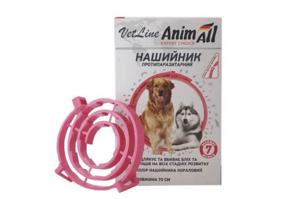 Ошейник противопаразитный AnimАll VetLine для собак, коралловий, 70 см - NaVolyni.com