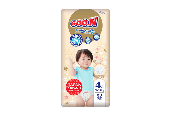 Підгузки GOO.N Premium Soft для дітей 9-14 кг (розмір 4(L), на липучках, унісекс, 52 шт.) - NaVolyni.com