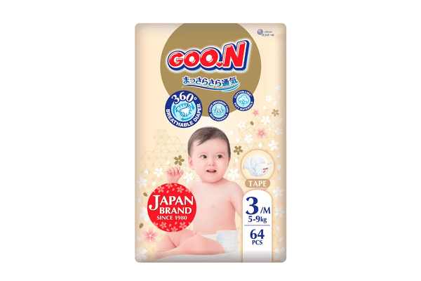 Підгузки GOO.N Premium Soft для дітей 5-9 кг (розмір 3(M), на липучках, унісекс, 64 шт) - NaVolyni.com