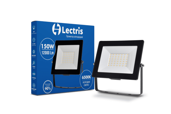 Світлодіодний прожектор Lectris 150W 12000Лм 6500K 185-265V IP65 1-LC-3006 - NaVolyni.com