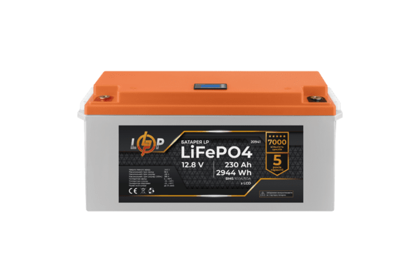 Акумулятор LP LiFePO4 LCD 12V (12,8V) - 230 Ah (2944Wh) (BMS 100A/50A) пластик - NaVolyni.com