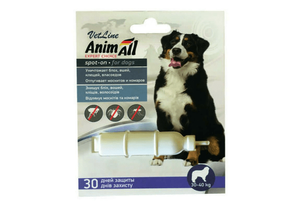 Капли AnimAll VetLine Spot-On от блох и клещей для собак весом 30-40 кг - NaVolyni.com