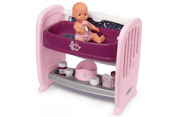 Іграшкове ліжечко 2в1 з пелінатором і лялькою Baby Nurse Smoby 220353 - NaVolyni.com