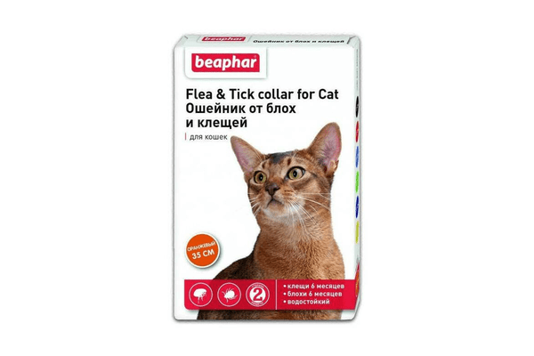 Ошейник Beaphar против блох и клещей для кошек, оранжевый, 35 см - NaVolyni.com