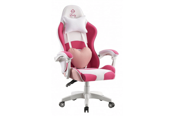 Крісло геймерське Bonro Lady 807 рожево-біле - NaVolyni.com