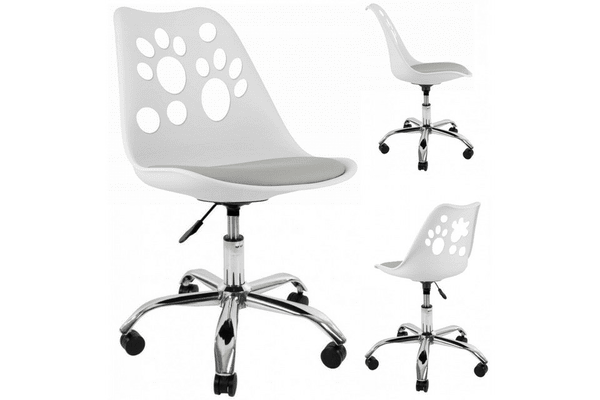 Крісло офісне, комп&apos;ютерне Bonro B-881 біле з сірим сидінням - NaVolyni.com