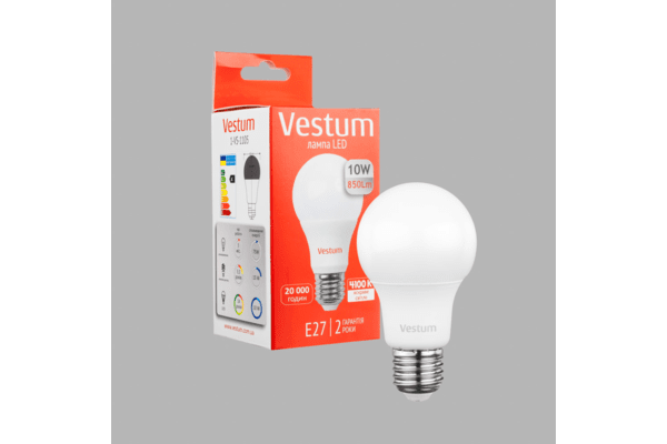Світлодіодна лампа Vestum A60 10W 4100K 220V E27 1-VS-1105 - NaVolyni.com