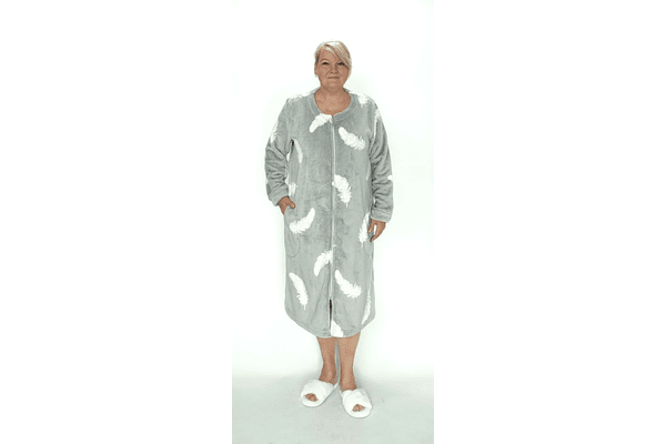 Жіночий махровий халат на блискавці великих розмірів 54 - NaVolyni.com