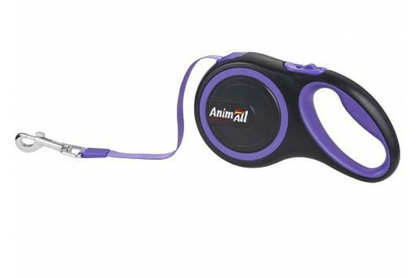Поводок-рулетка AnimAll для собак весом до 50 кг, 5 м, фиолетовый - NaVolyni.com