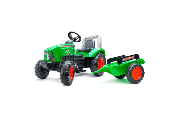 Дитячий трактор на педалях з причепом Falk 2021AB (колір – зелений) - NaVolyni.com