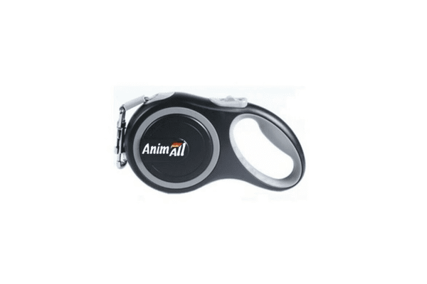 Поводок-рулетка AnimAll для собак весом до 25 кг, 5 м, серый - NaVolyni.com