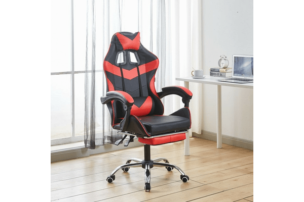 Крісло геймерське Bonro BN-810 червоне з підставкою для ніг - NaVolyni.com