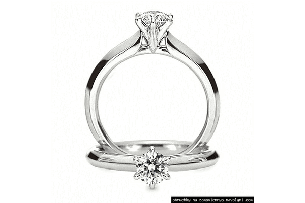 Заручальний перстень з білого золота з діамантом - NaVolyni.com