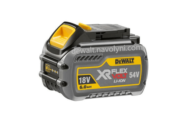 Акумуляторна батарея DeWALT DCB546, 54 V XR Li-Ion FLEXVOLT, 6 Aг (18 V) /2 Аг (54 V), світлова індикація, 1.06 кг. - NaVolyni.com