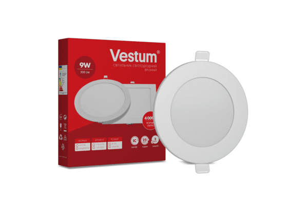 Круглий світлодіодний врізний світильник Vestum 9W 4000K 220V 1-VS-5103 - NaVolyni.com