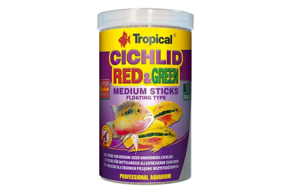 Корм Tropical Cichlid Red & Green Medium Sticks  1 л - NaVolyni.com