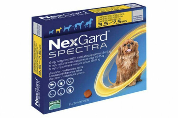 Таблетки Boehringer Ingelheim NexGard Spectra против паразитов для собак S, 3.5-7.5 кг, 1 таблетка - NaVolyni.com