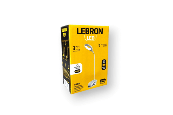 Лампа настільна LEBRON L-TL-L-46, 4W,4100K LI-ION 1200MAH, Біла, USB - NaVolyni.com
