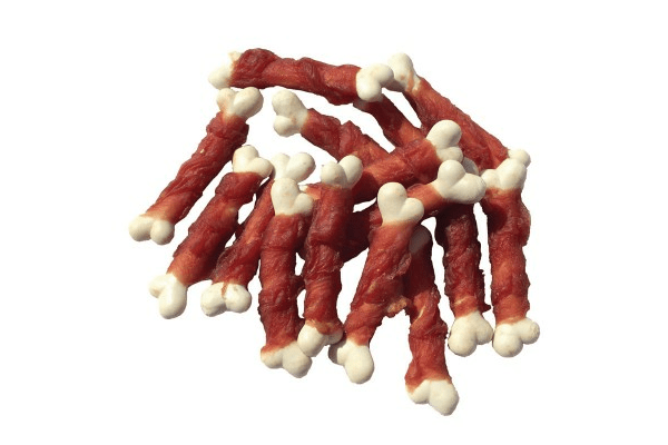 Ласощі для собак, кручене м'ясо качки на кальцієвої пресованої кістки - NaVolyni.com