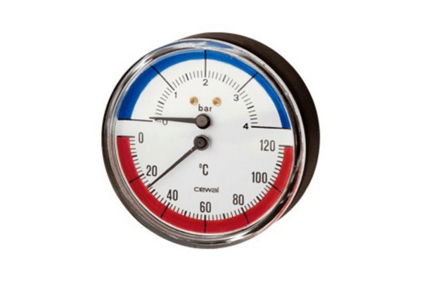 Термоманометр (0-120*C, 6бар) нижній Cewal - NaVolyni.com