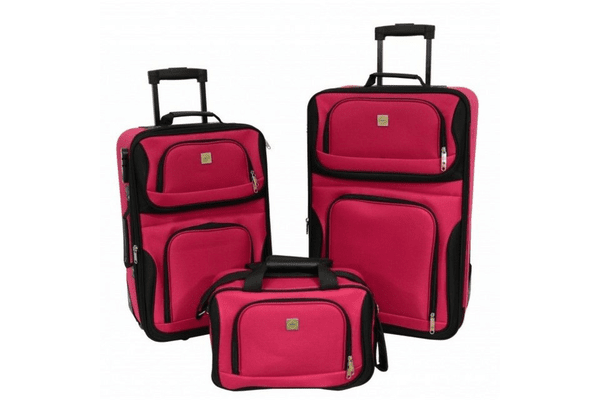 Набір валіз Bonro Best 2 шт і сумка вишневий - NaVolyni.com