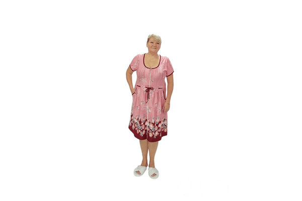 Жіночий літній халат на блискавці кольоровий трикотаж - NaVolyni.com