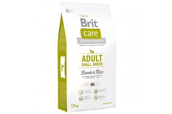 Brit Care Adult Small Breed Lamb & Rice для собак мелких и карликовых пород с ягненком и рисом. 7,5 КГ - NaVolyni.com
