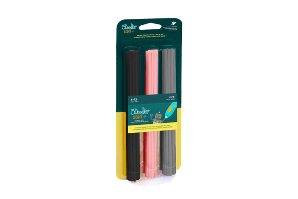 Набір стрижнів для 3D-ручки 3Doodler Start - МІКС (75 шт: чорний, рожевий, сірий) - NaVolyni.com
