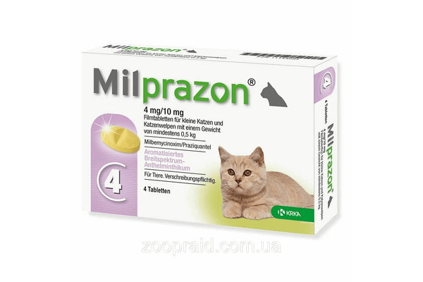 Мілпразон 4/10  кошеня до 2 кг KRKA - NaVolyni.com