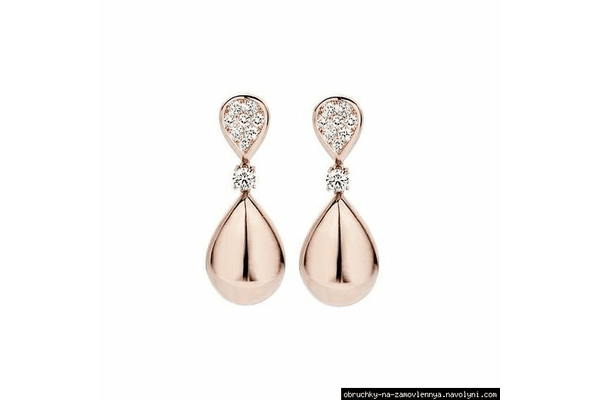 Сережки для нареченої з рожевого золота з діамантами - NaVolyni.com