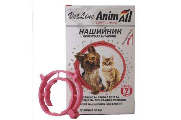Ошейник противопаразитный AnimАll VetLine для кошек и собак, коралловий, 35 см - NaVolyni.com